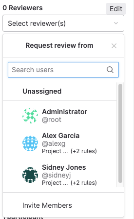 Reviewer approval rules in sidebar